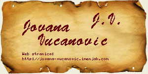 Jovana Vučanović vizit kartica